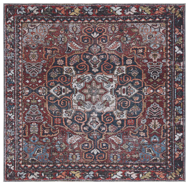 Safavieh Tucson 6'-0" x 6'-0" Rug in Red / Navy