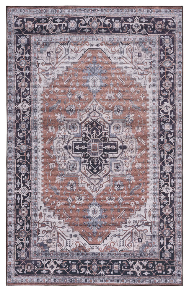 Safavieh Tucson 4'-0" x 6'-0" Rug in Rust / Navy