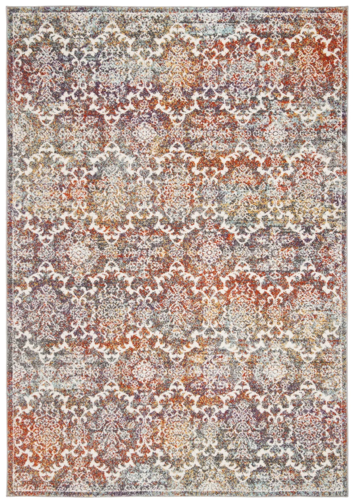 Safavieh Madison 900 4'-0" x 6'-0" Rug in Light Grey / Rust