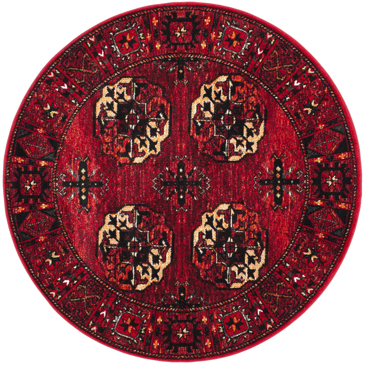 Safavieh Vintage Hamadan 6'-7" x 6'-7" Rug in Red / Multi