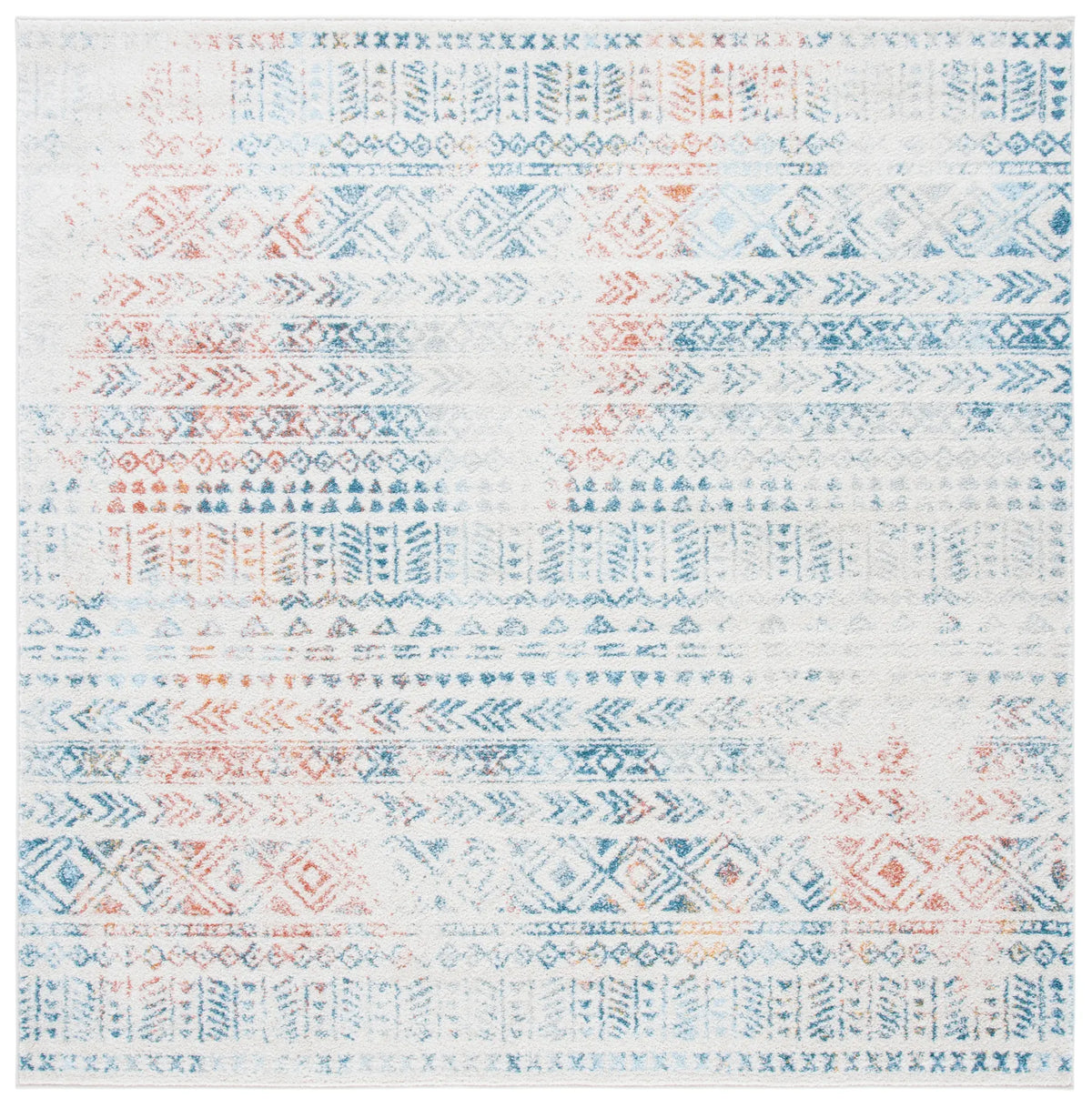 Safavieh Tulum 6'-7" x 6'-7" Rug in Ivory / Terracotta