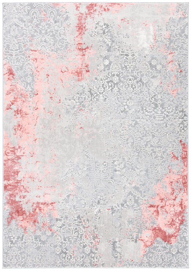 Safavieh Meadow 500 4'-0" x 6'-0" Rug in Light Grey / Pink