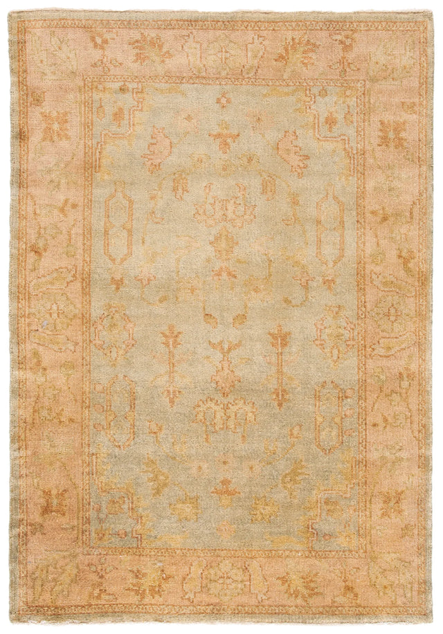 Safavieh Oushak 4'-0" x 6'-0" Rug in Soft Green / Rust