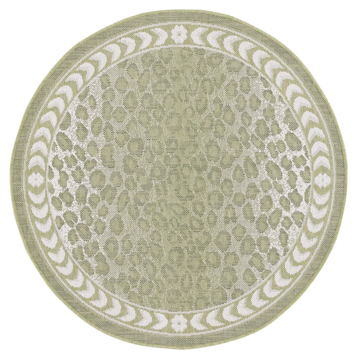Safavieh Courtyard 4'-0" x 4'-0" Rug in Light Green / Ivory