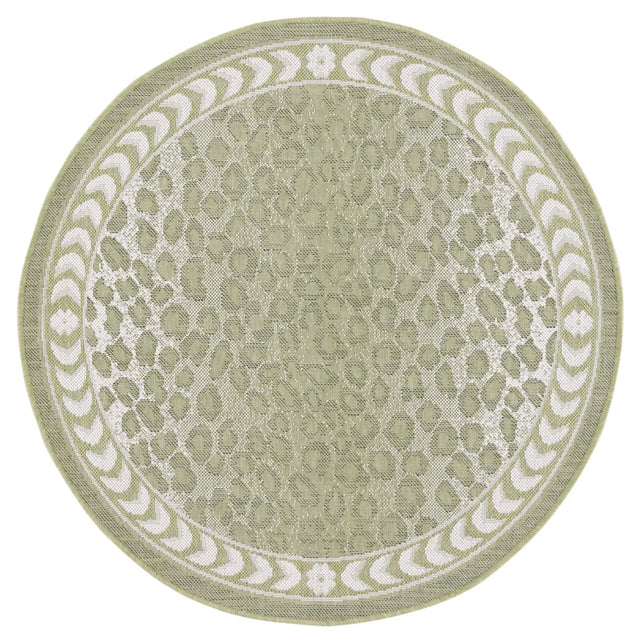Safavieh Courtyard 4'-0" x 4'-0" Rug in Light Green / Ivory