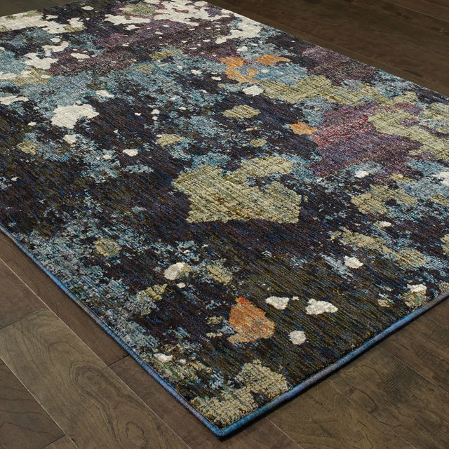Oriental Weavers Sphinx Evolution 8029A Navy/Green Rugs - angle detail