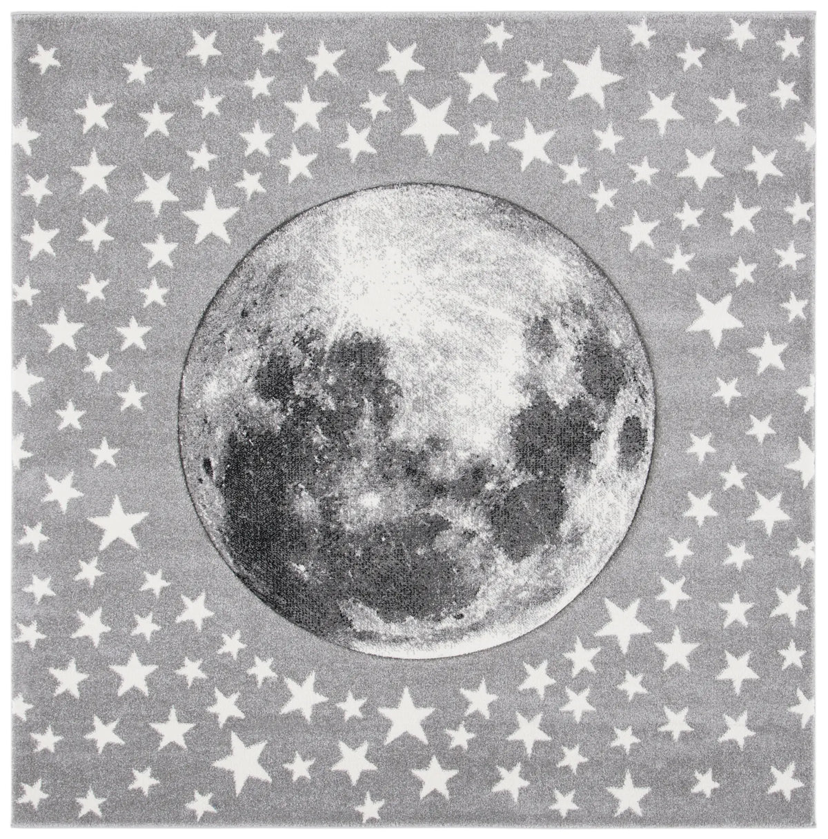Safavieh Carousel Kids 100 5'-3" x 5'-3" Rug in Light Grey / White