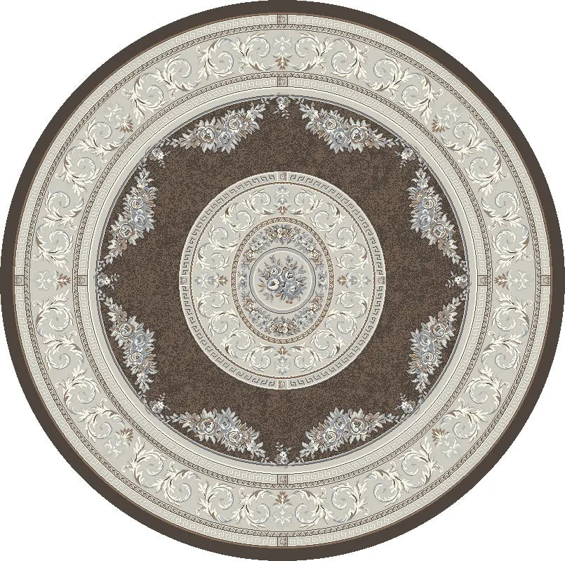 Dynamic Rugs Ancient Garden 57226 Brown/Cream Rug - Round