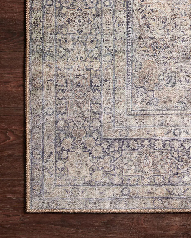 Loloi Wynter Wyn-03 Silver/Charcoal Rugs - corner on wood