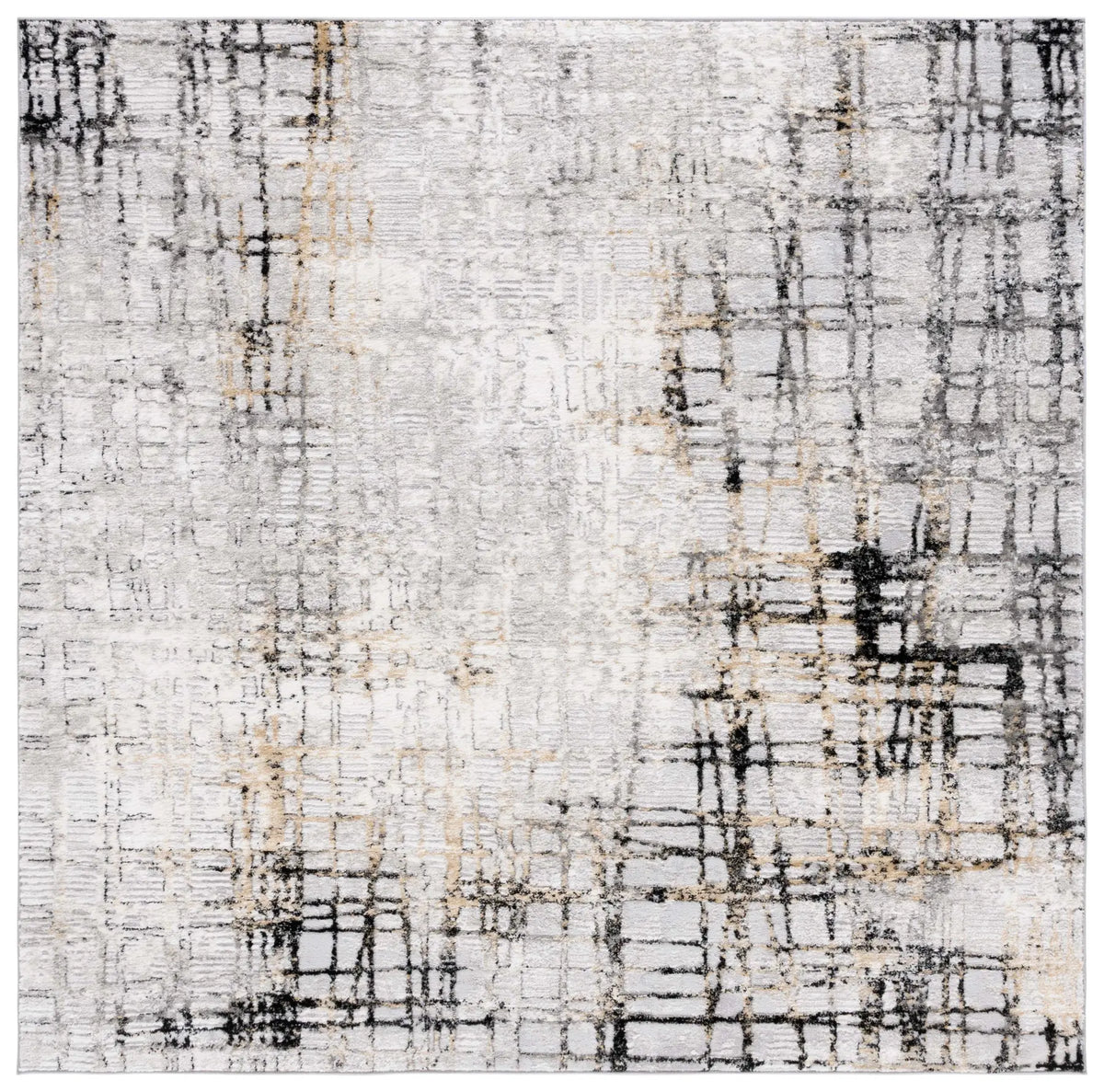 Safavieh Meadow 500 6'-7" x 6'-7" Rug in Light Grey / Black