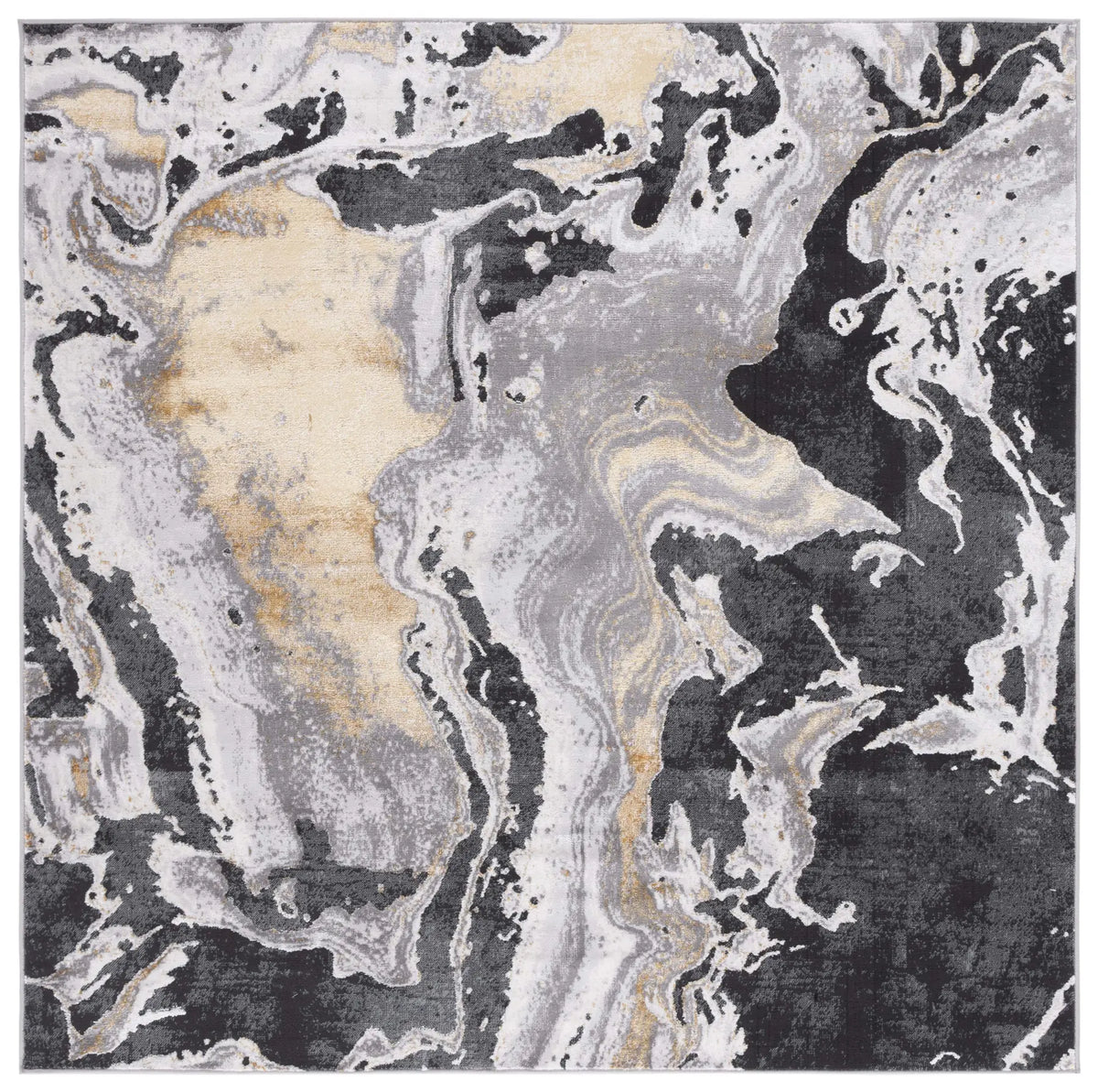 Safavieh Amelia 6'-7" x 6'-7" Rug in Charcoal / Gold