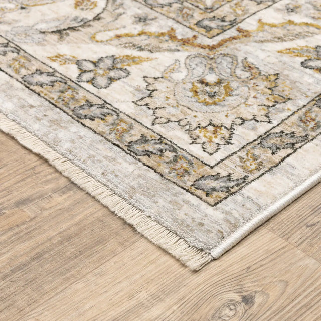 Oriental Weavers Sphinx Maharaja 070W1 Ivory/Grey Rugs - corner detail
