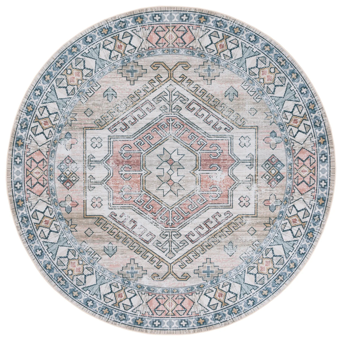 Safavieh Tucson 6'-0" x 6'-0" Rug in Beige / Green