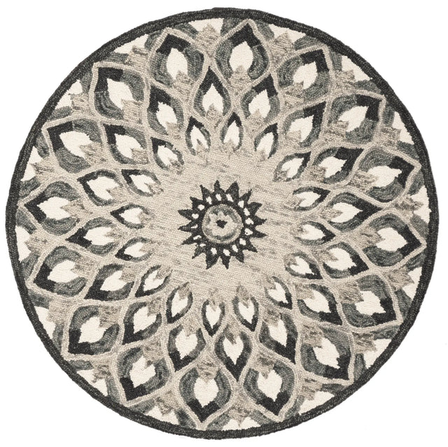 Safavieh Novelty 3'-0" x 3'-0" Rug in Charcoal / Ivory