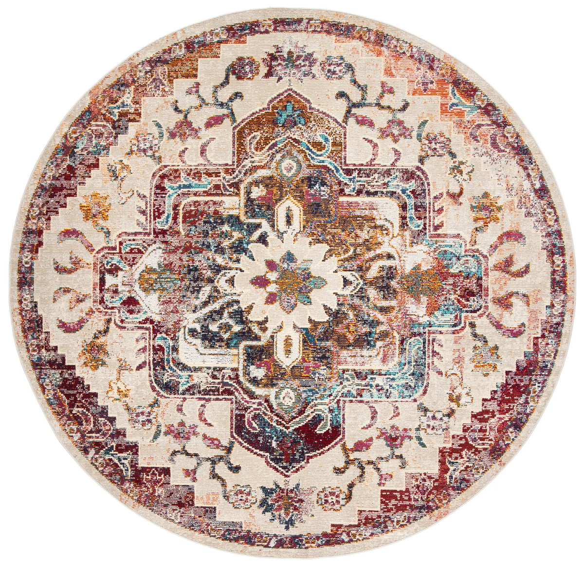 Safavieh Crystal 5'-0" x 5'-0" Rug in Light Blue / Burgundy
