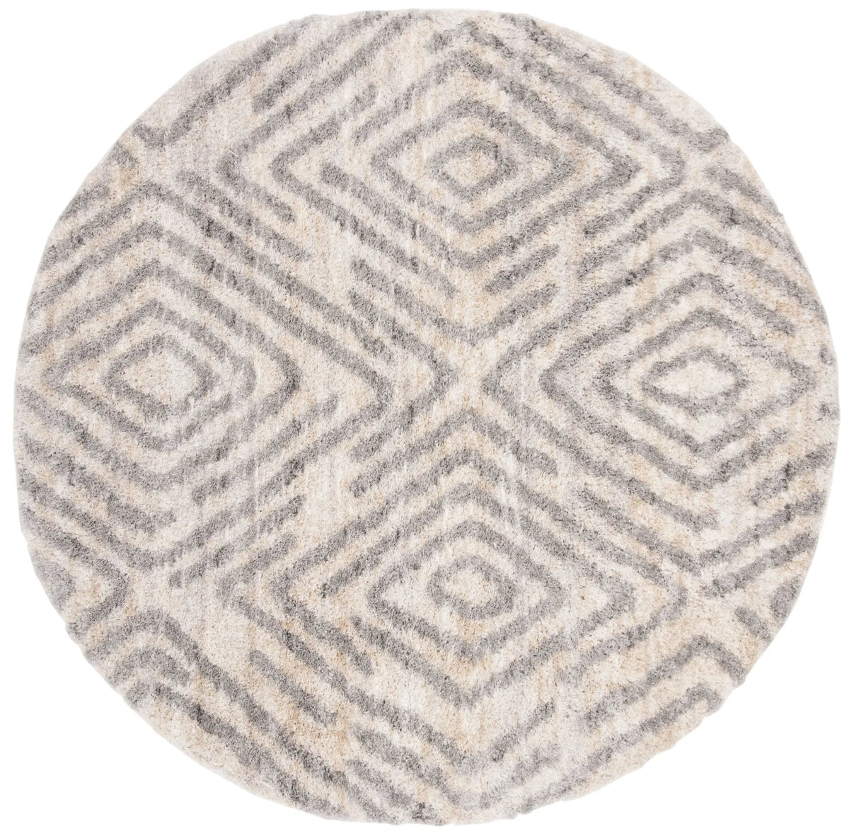 Safavieh Berber Shag 200 5'-3" x 5'-3" Rug in Cream / Grey