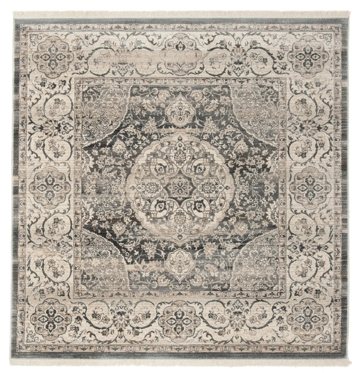 Safavieh Vintage Persian 5'-0" x 5'-0" Rug in Dark Grey / Ivory