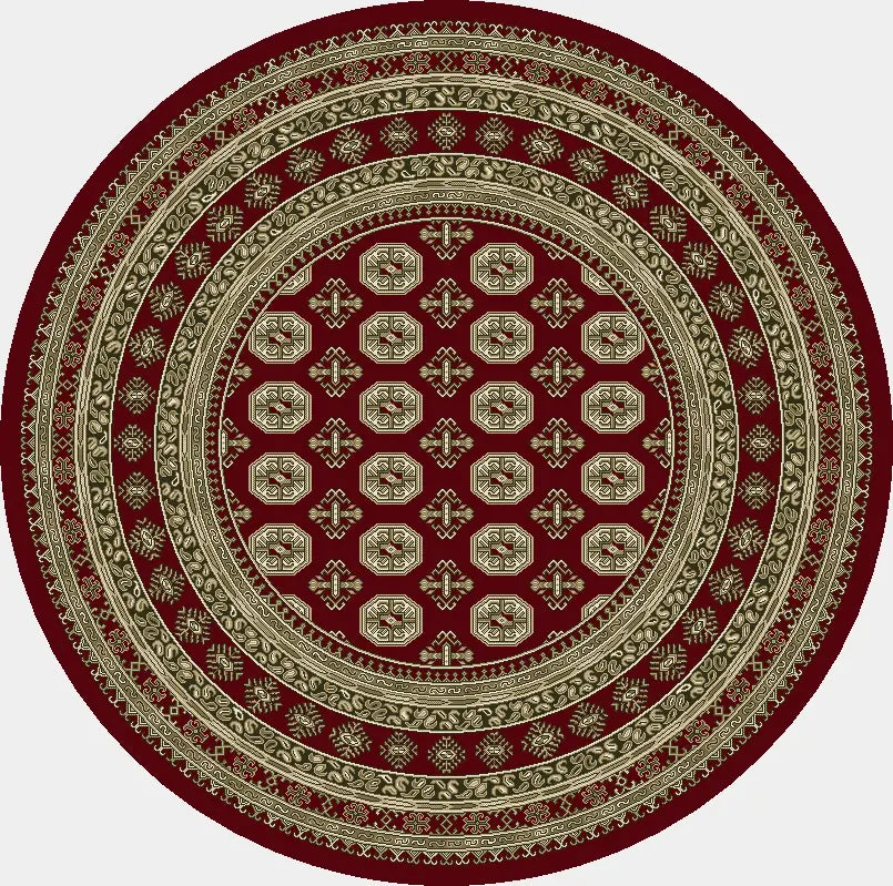 Dynamic Rugs Ancient Garden 57102 Red/Beige Rug - Round