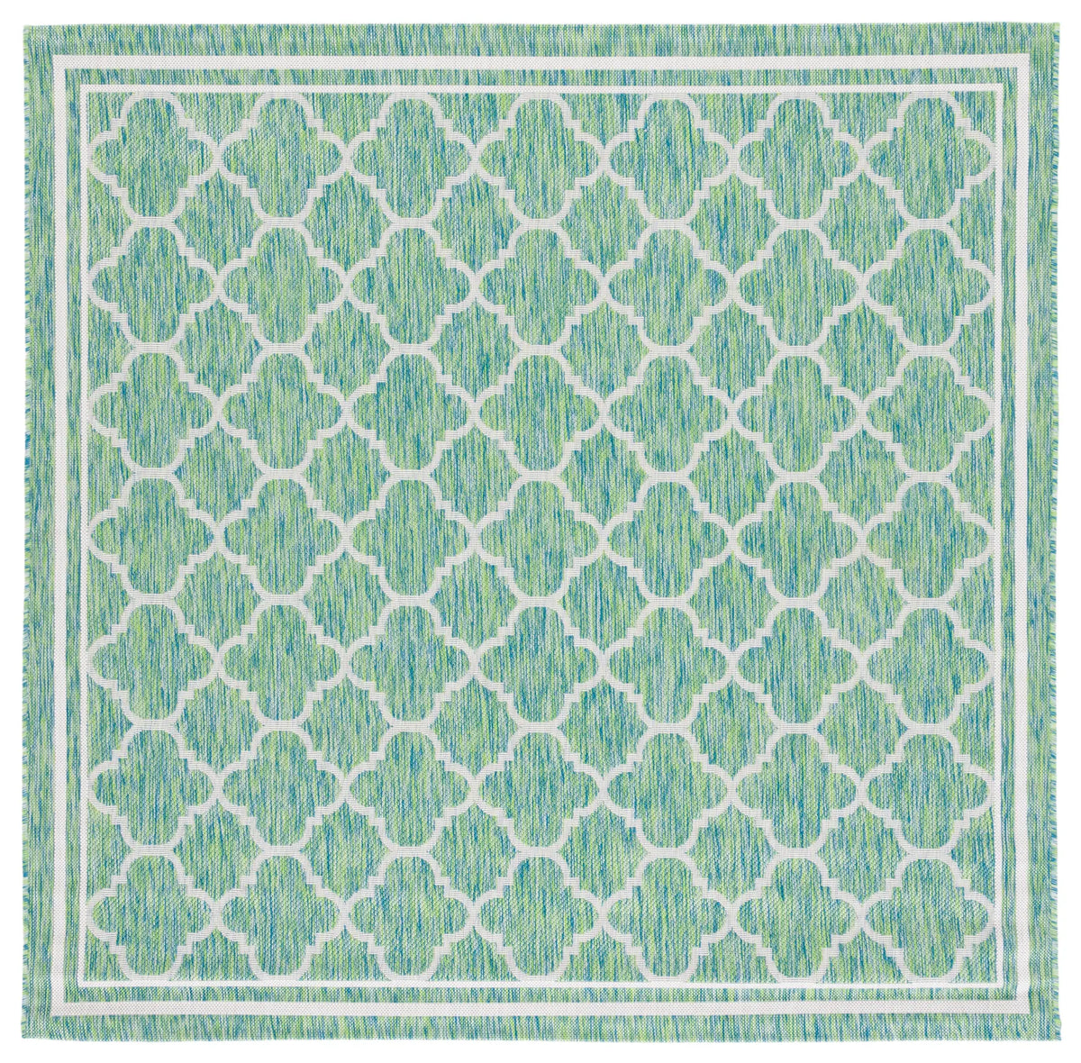 Safavieh Courtyard 6'-7" x 6'-7" Rug in Green / Ivory