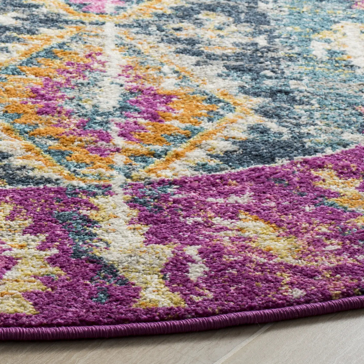 Safavieh Madison 6'-7" x 6'-7" Rug in Fuchsia / Blue