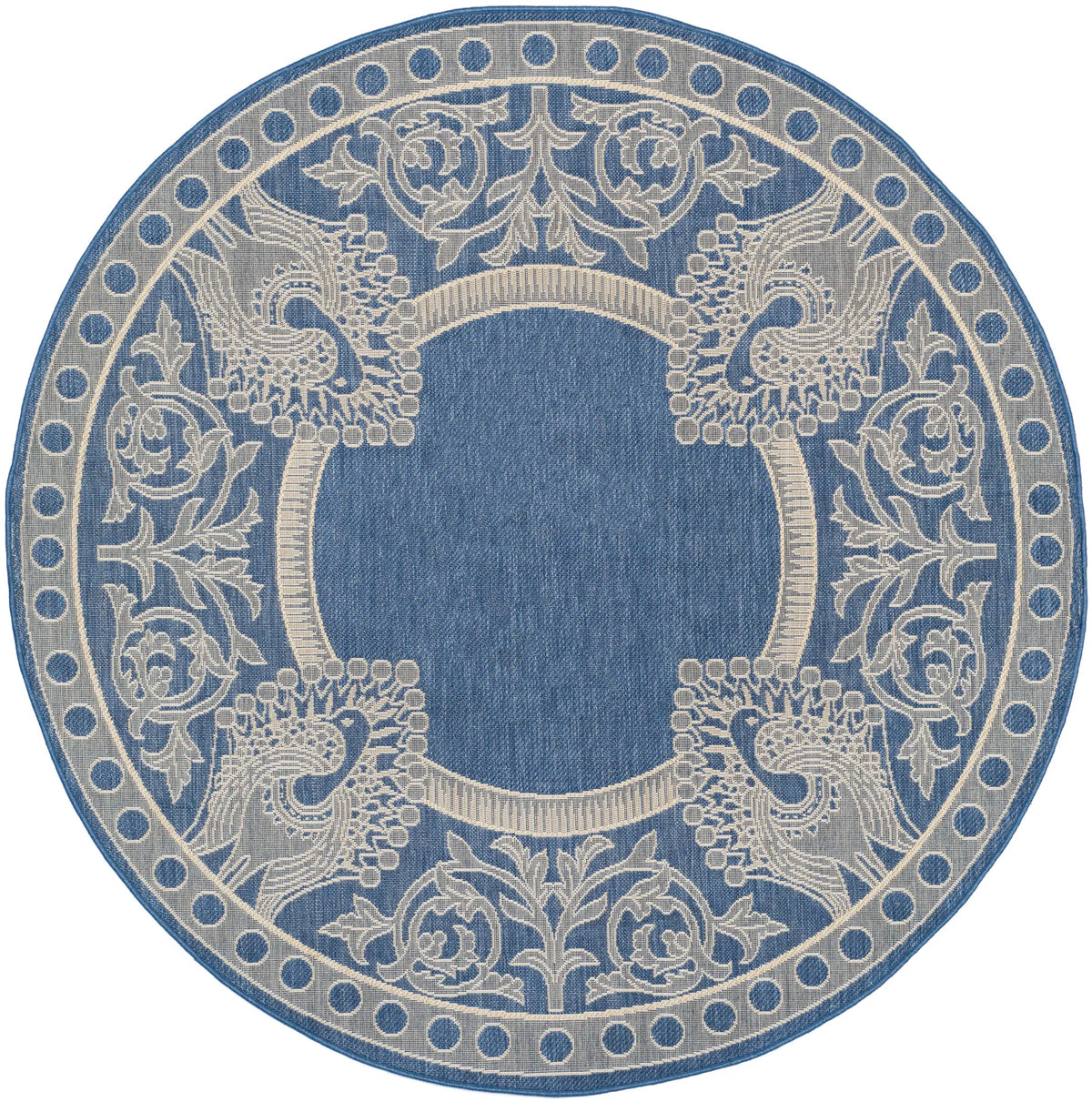 Safavieh Courtyard 6'-7" x 6'-7" Rug in Blue / Natural