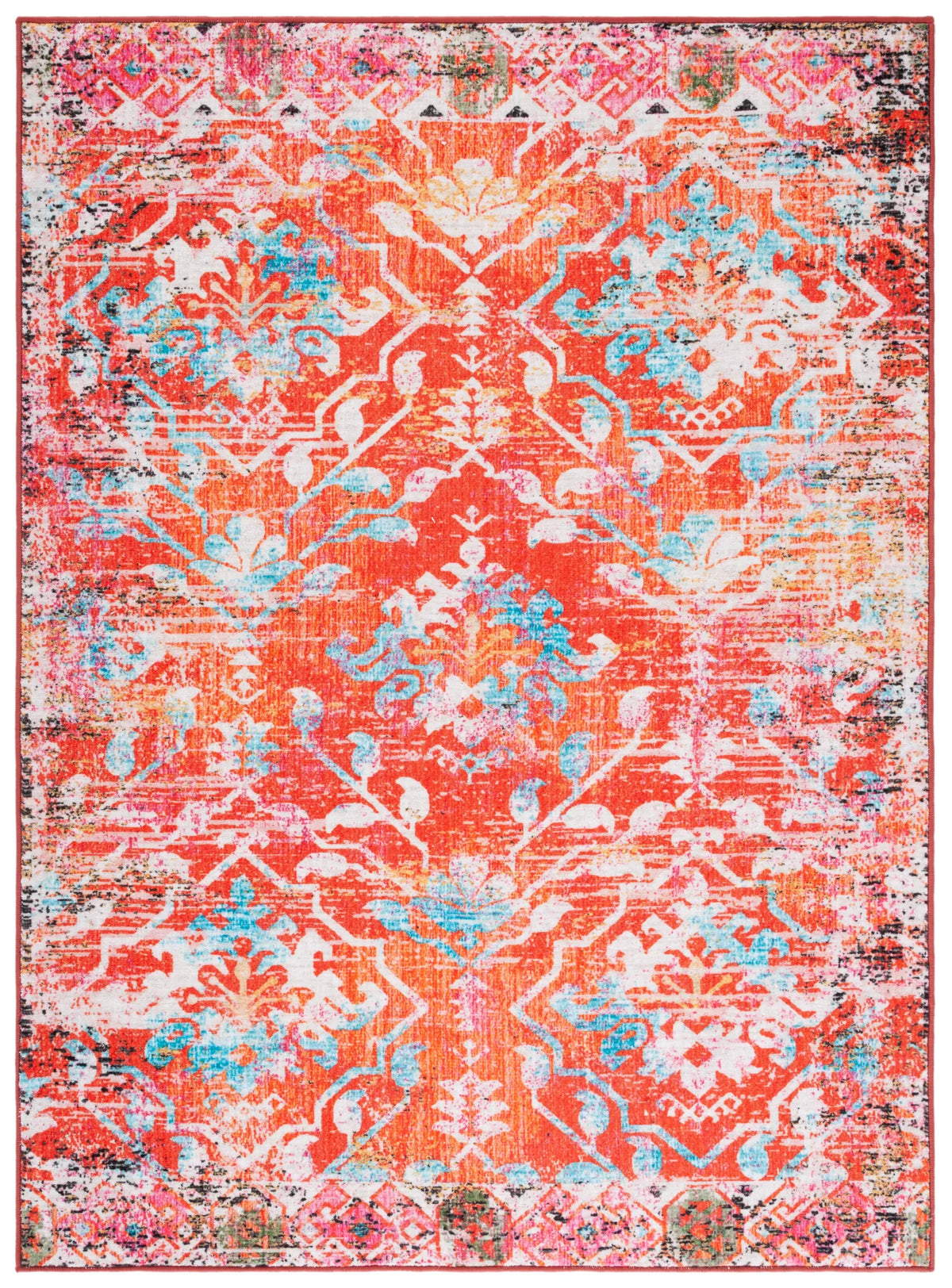 Safavieh Riviera 4'-5" x 6'-5" Rug in Orange / Light Blue