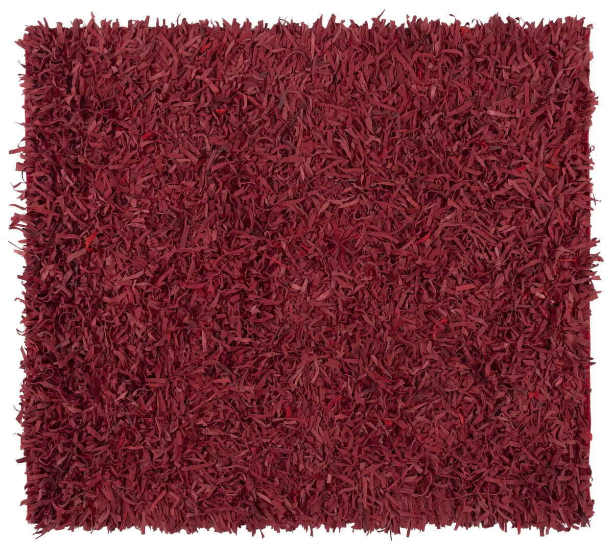 Safavieh Leather Shag 6'-0" x 6'-0" Rug in Red