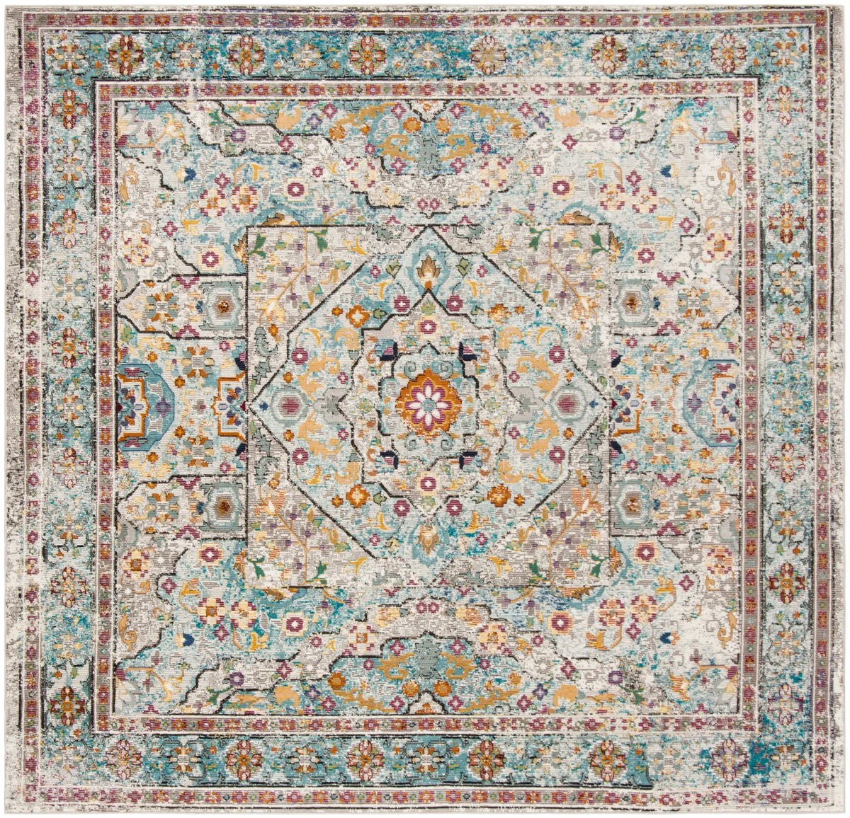 Safavieh Aria 6'-5" x 6'-5" Rug in Cream / Blue