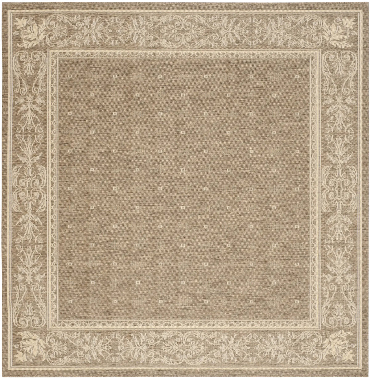 Safavieh Courtyard 6'-7" x 6'-7" Rug in Brown / Natural