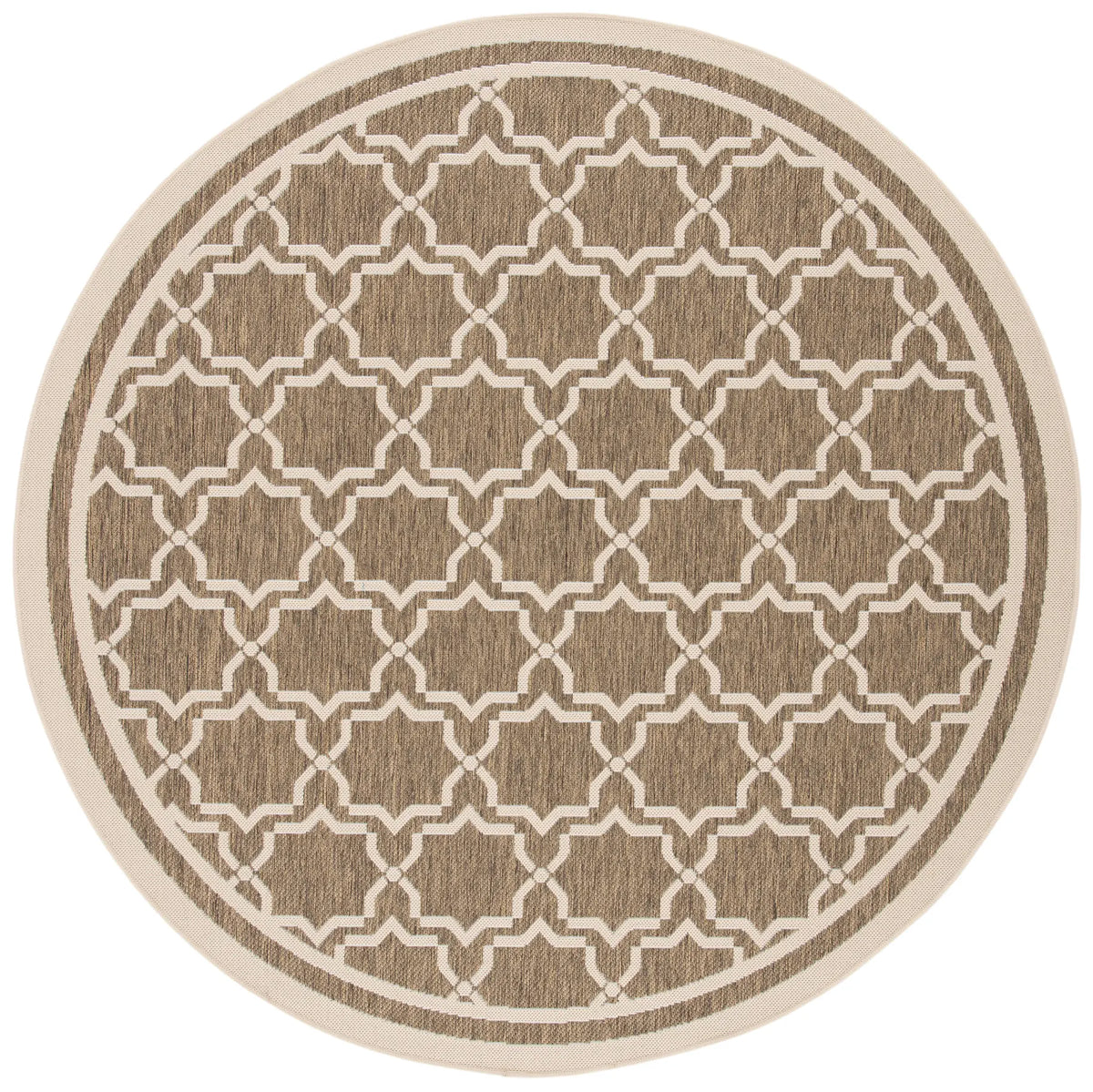 Safavieh Courtyard 6'-7" x 6'-7" Rug in Brown / Bone