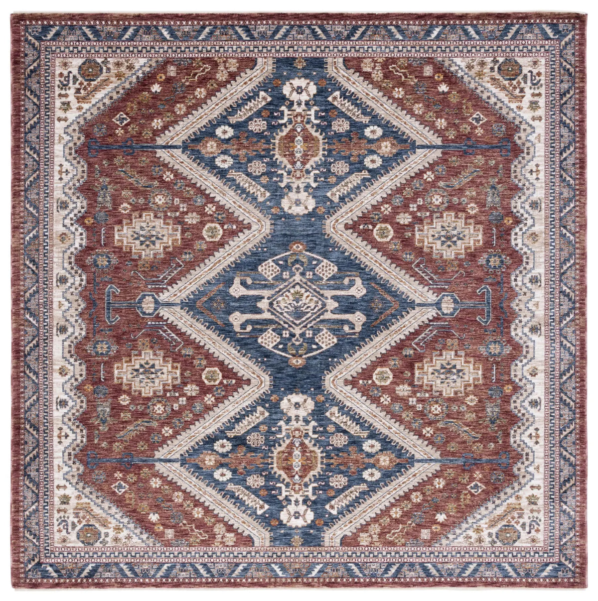 Safavieh Heirloom 700 6'-7" x 6'-7" Rug in Navy / Rust