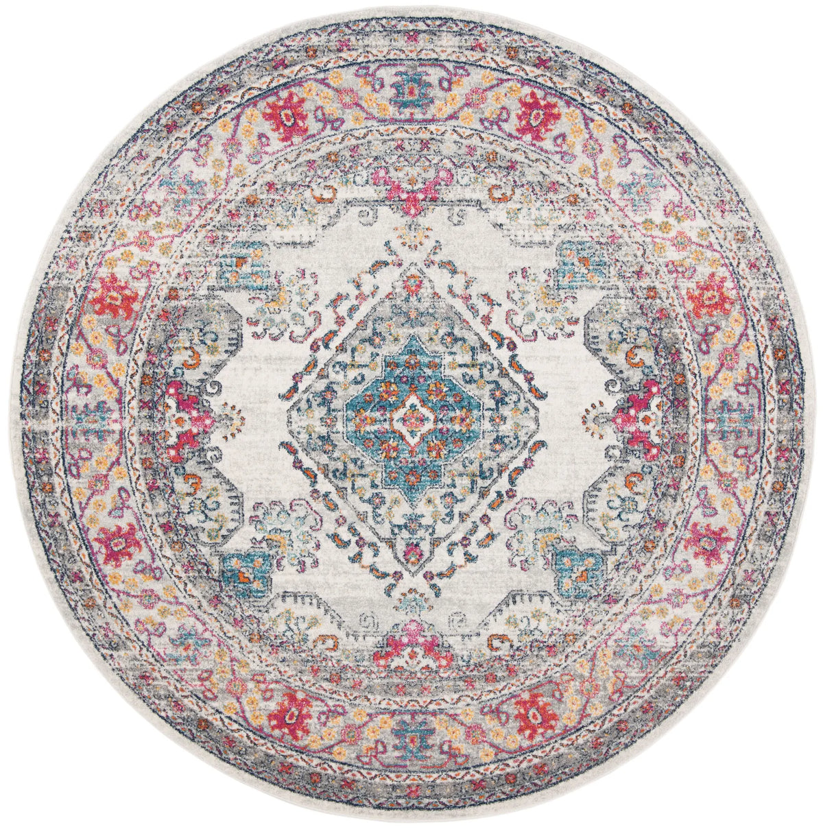 Safavieh Evoke 6'-7" x 6'-7" Rug in Cream / Fuchsia