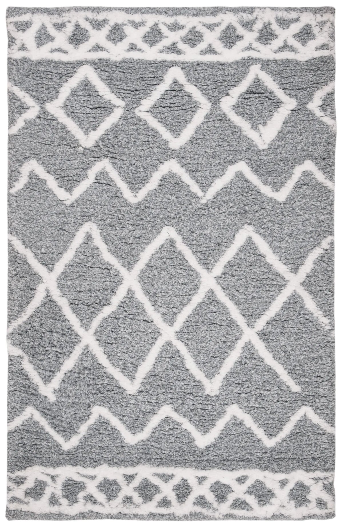 Safavieh Equinox Shag 3'-0" x 5'-0" Rug in Grey / Cream