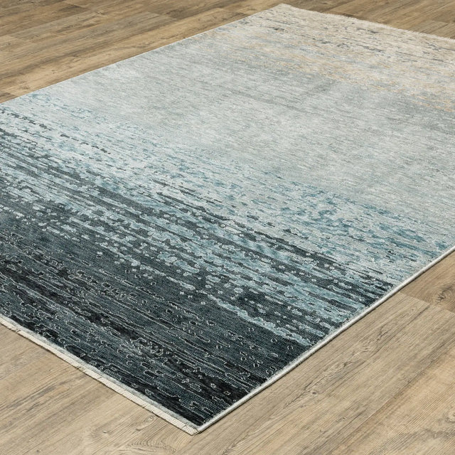 Oriental Weavers Sphinx ECHO ECH09 Blue Abstract Rugs - angle detail
