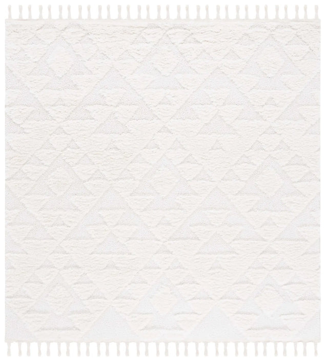 Safavieh Moroccan Tassel Shag 6'-7" x 6'-7" Rug in Ivory
