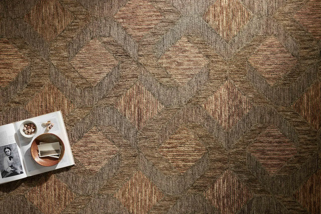 Loloi Varena Var-03 Rust/Bark Rug - styled aerial 1
