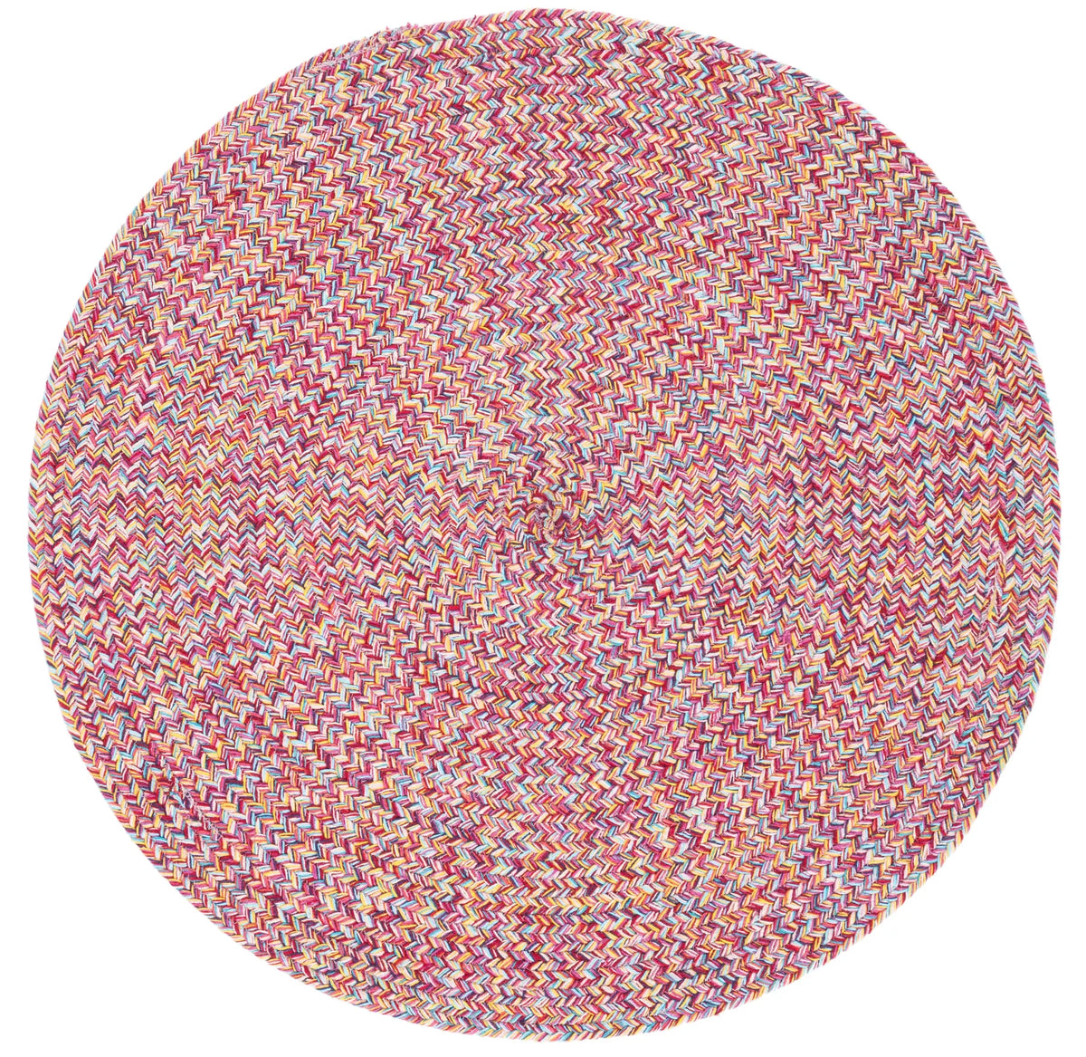 Safavieh Braided 3'-0" x 3'-0" Rug in Pink / Yellow