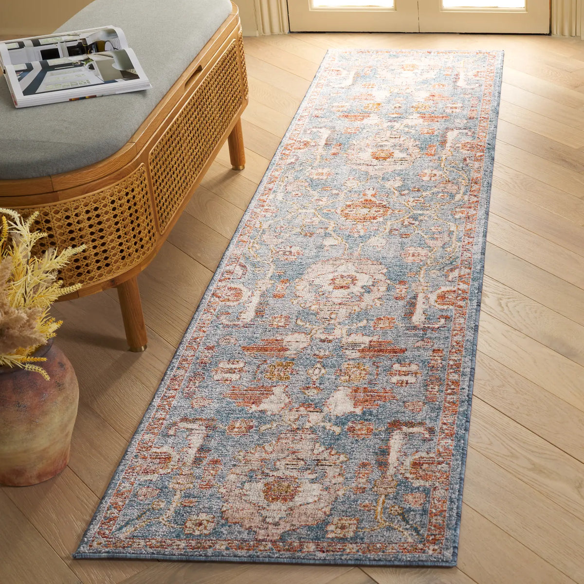 Safavieh Heirloom 700 2'-0" x 8'-0" Rug in Grey / Blue Rust