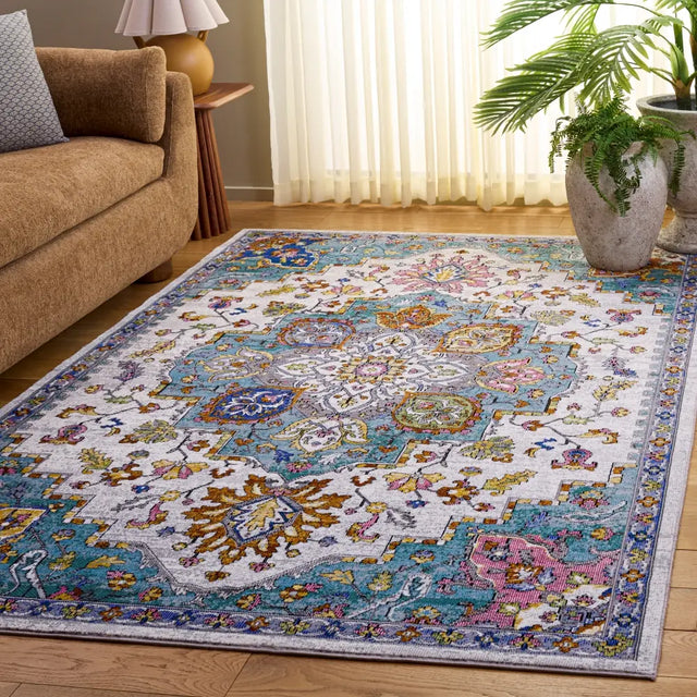 Safavieh Aria 5'-0" x 6'-7" Rug in Ivory / Turquoise