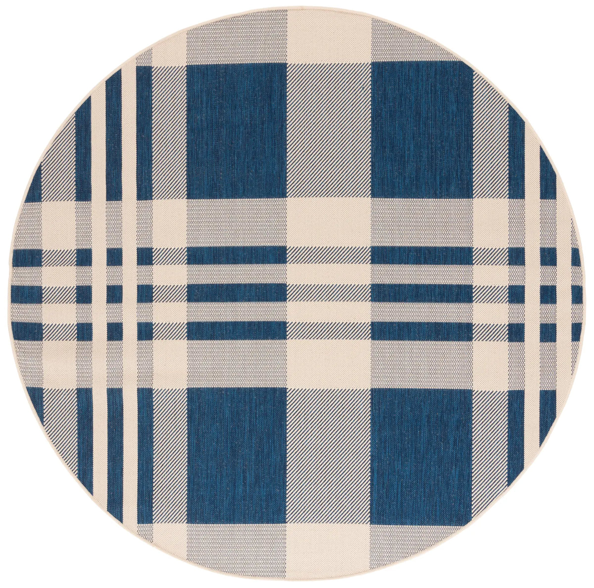 Safavieh Courtyard 6'-7" x 6'-7" Rug in Navy / Beige