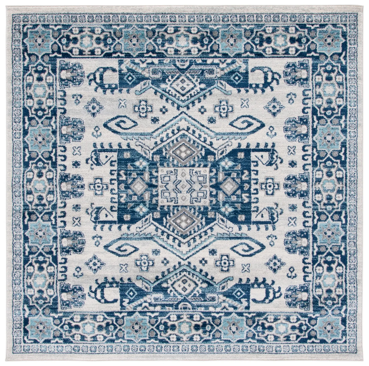 Safavieh Tulum 6'-7" x 6'-7" Rug in Ivory / Blue