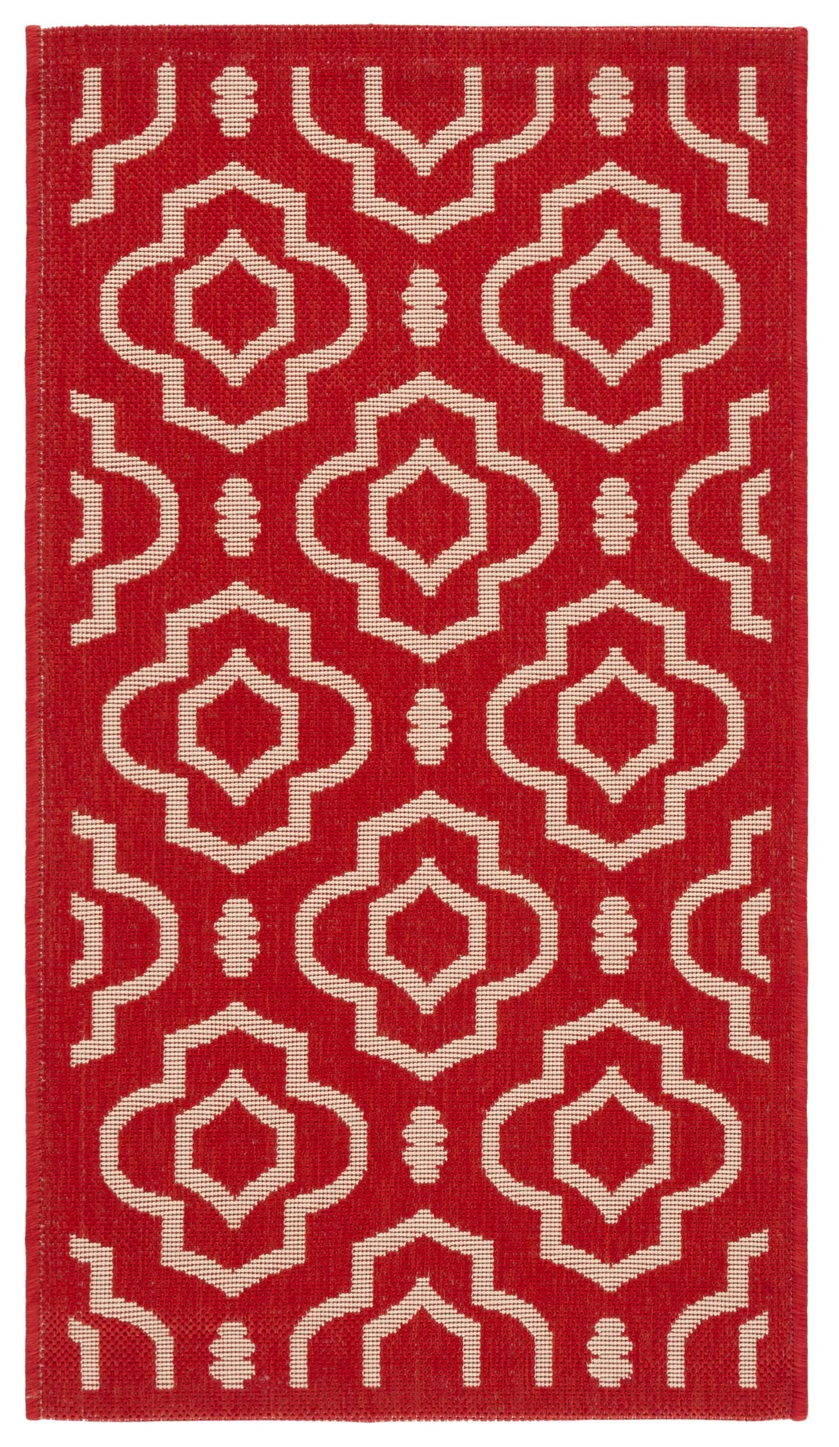 Safavieh Courtyard 2'-0" x 3'-7" Rug in Red / Bone