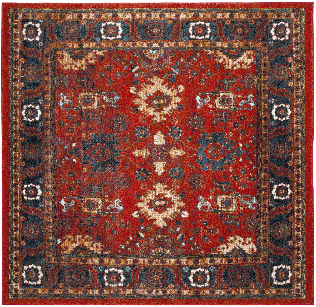 Safavieh Vintage Hamadan 6'-7" x 6'-7" Rug in Orange / Blue