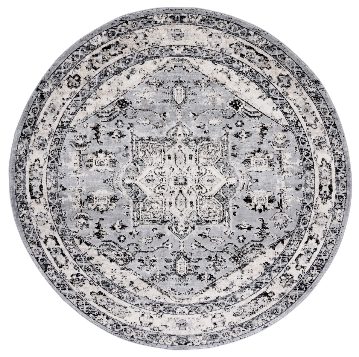 Safavieh Brentwood 6'-7" x 6'-7" Rug in Grey / Black