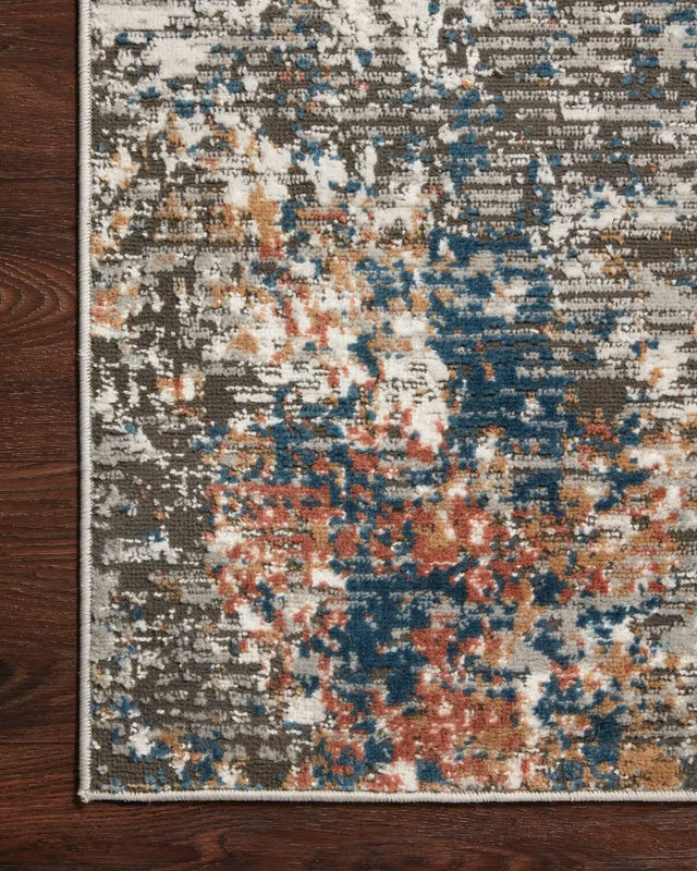 Loloi Bianca Bia-06 Granite/Multi Rugs - corner on wood