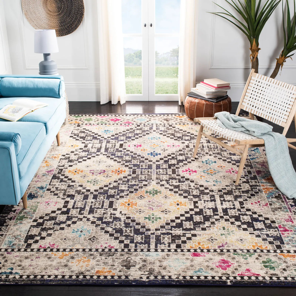 Safavieh Madison 10'-0" x 14'-0" Rug in Black / Yellow