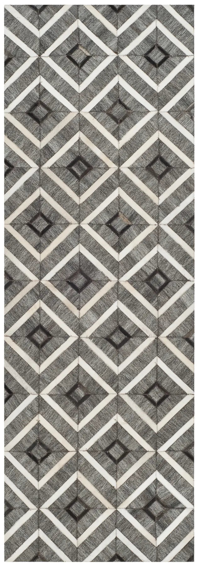 Safavieh Studio Leather 2'-3" x 7'-0" Rug in Ivory / Grey