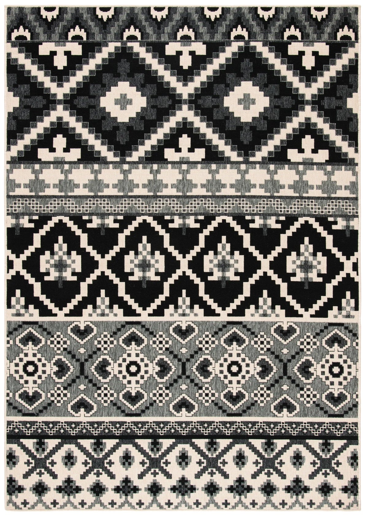 Safavieh Veranda 4'-0" x 5'-7" Rug in Black / Beige