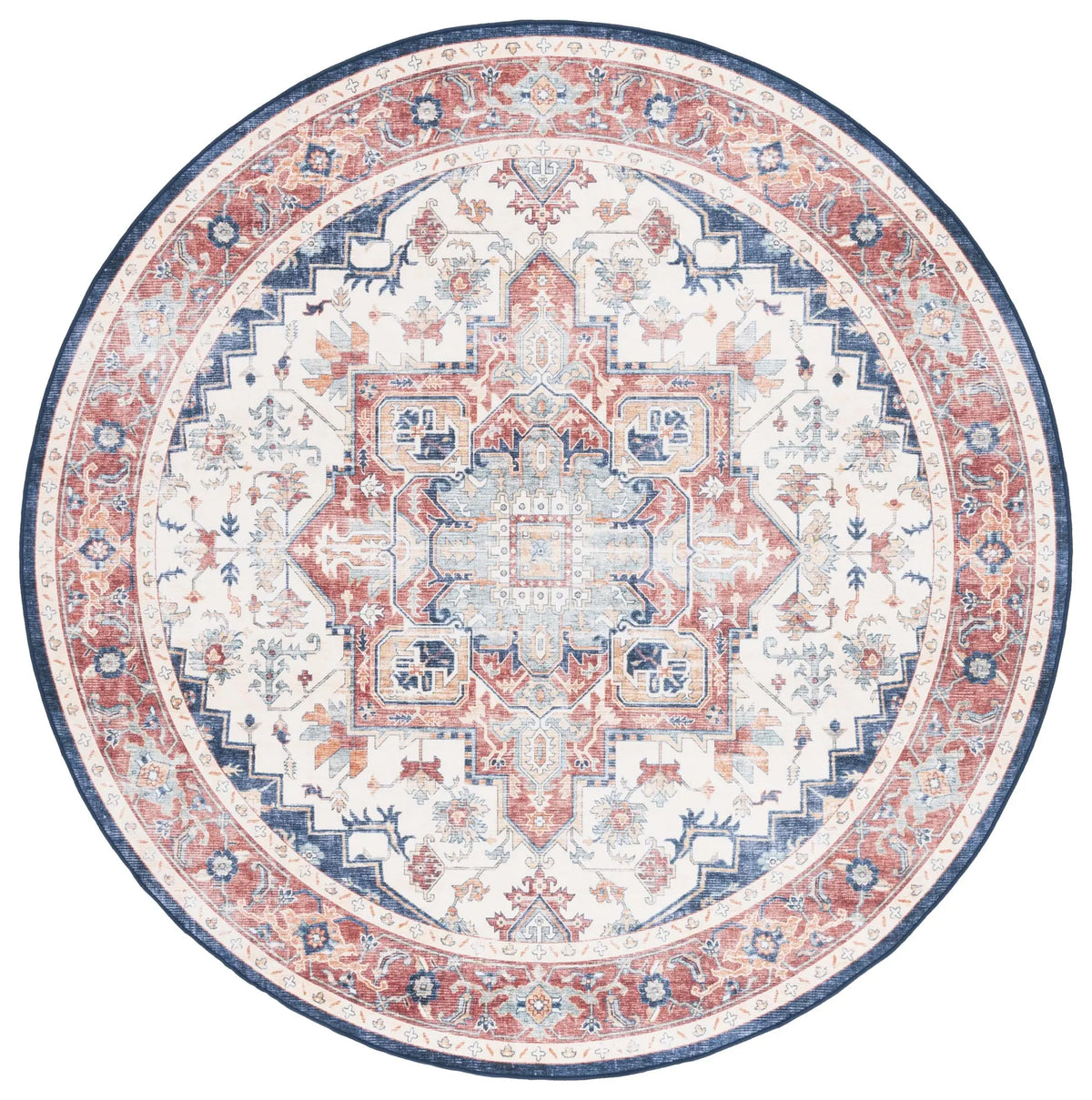 Safavieh Arizona 6'-0" x 6'-0" Rug in Rust / Dark Blue