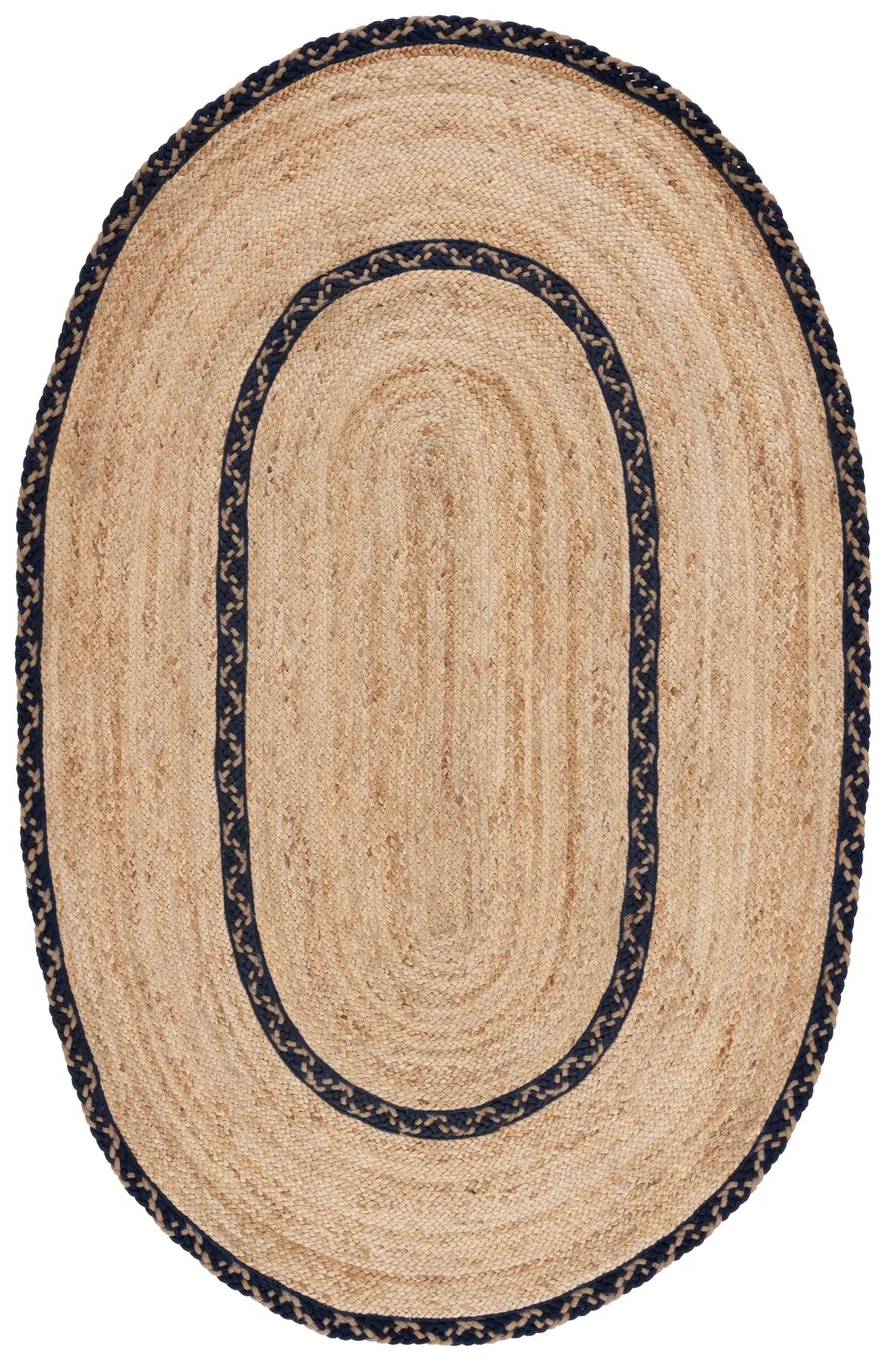 Safavieh Natural Fiber 5'-0" x 8'-0" Rug in Natural / Navy